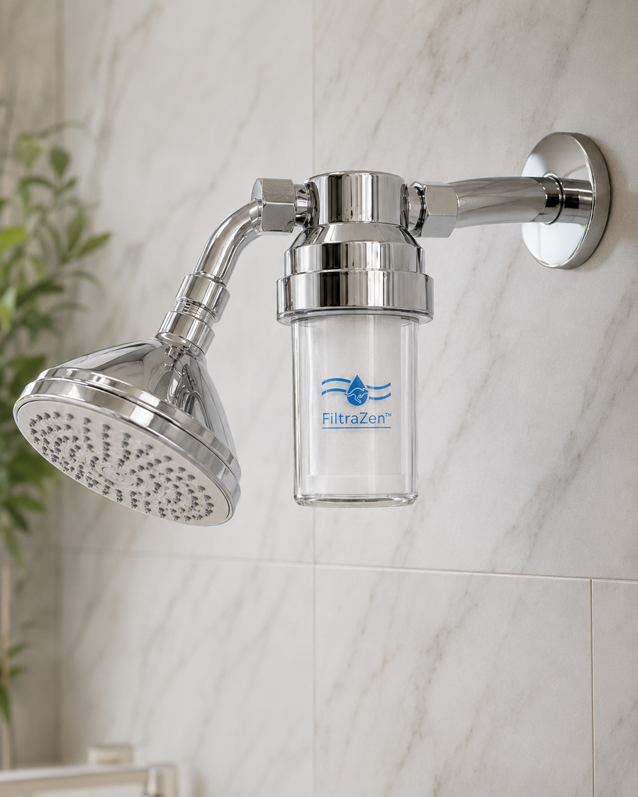 ClearFlow installed on a shower arm